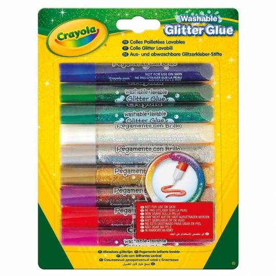 9 Colles pailletées lavables Crayola - 1