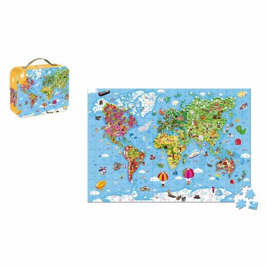 Valisette Puzzle Géant Carte du Monde - 300 pcs Janod - 1