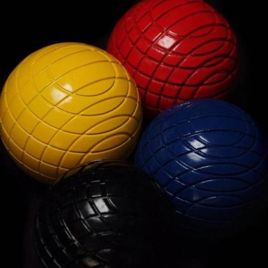 Pack de 4 boules de croquet en bois 340g - couleurs primaires - Uber Uber Games - 2