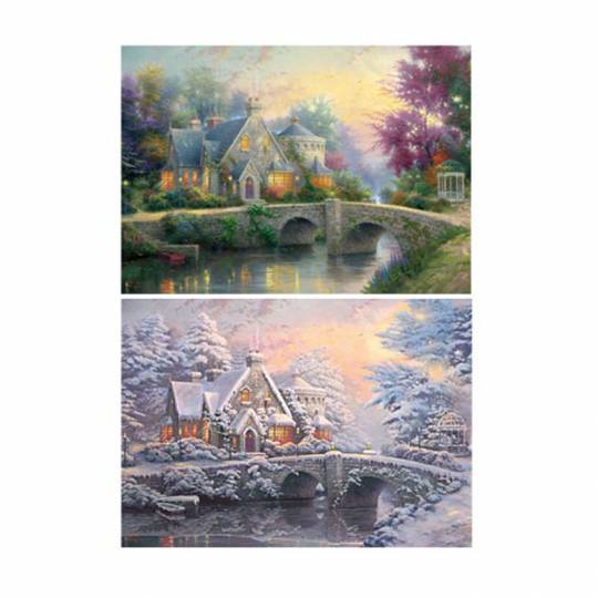 Schmidt Puzzles - Lamplight Manor/Hiver à Lamplight Manor - 2x1000 pcs Schmidt - 2