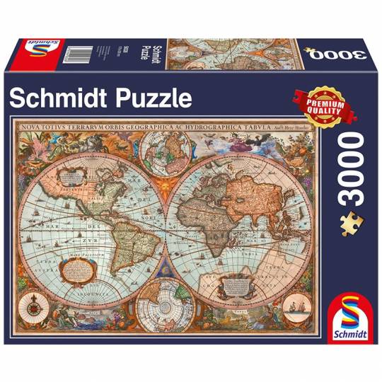 Schmidt Puzzles - Mappemonde antique - 3000 pcs Schmidt - 1