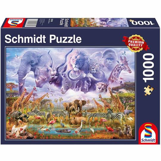Schmidt Puzzles - Animaux autour d'un point d'eau - 1000 pcs Schmidt - 1