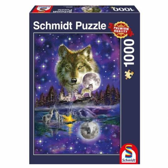 Schmidt Puzzles - Loup au clair de lune - 1000 pcs Schmidt - 1