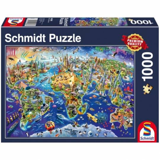 Schmidt Puzzles - Découvre notre monde - 1000 pcs Schmidt - 1