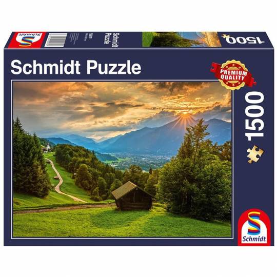 Schmidt Puzzles - Coucher de soleil sur Wamberg - 1500 pcs Schmidt - 1