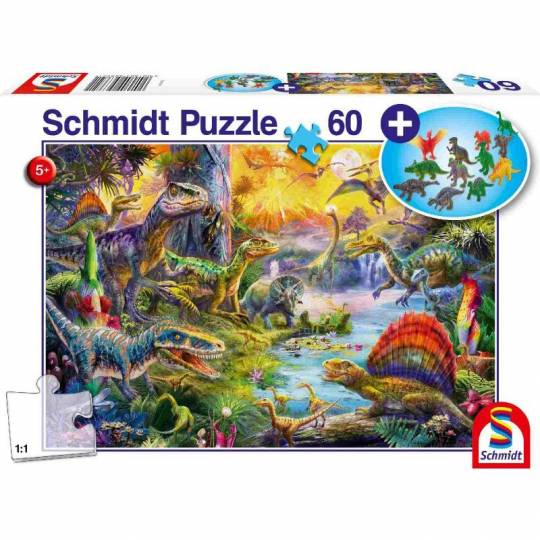 Schmidt Puzzles - Dinosaures avec figurines - 60 pcs Schmidt - 1