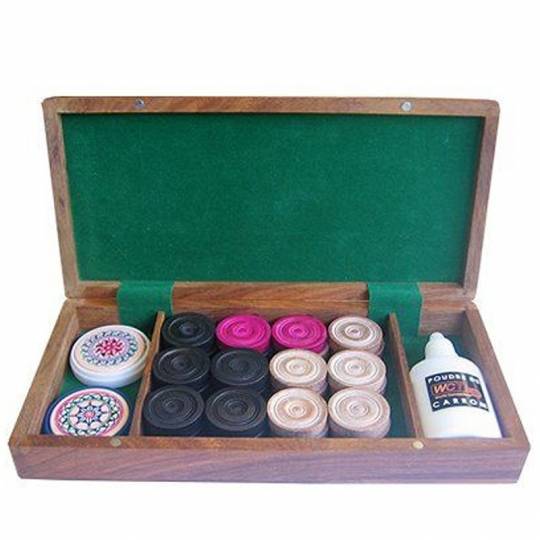 Set complet de Carrom - Coffret palissandre Carrom Art - 1