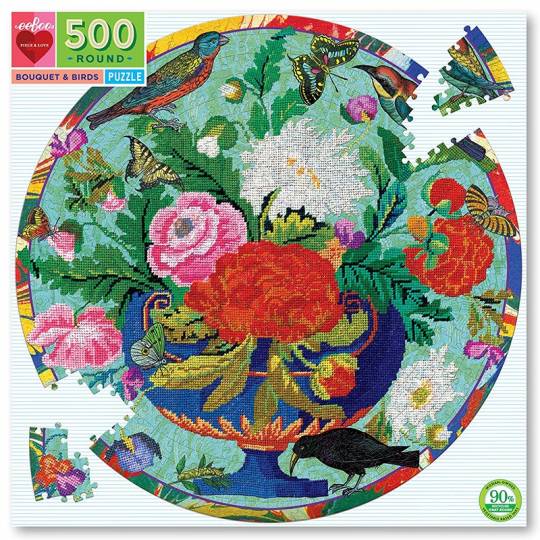 Puzzle Bouquet and Birds - 500 pcs Eeboo - 1