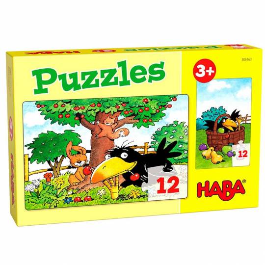 Puzzle 2 en 1 Le Verger - 12 pcs Haba - 1