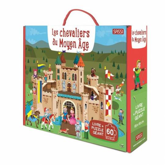 Les chevaliers du Moyen âge - Puzzle géant et livre Sassi - 1