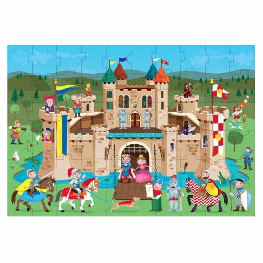 Les chevaliers du Moyen âge - Puzzle géant et livre Sassi - 2