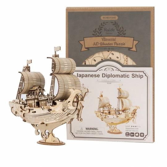 Navire diplomatique japonais - Puzzle 3D Mécanique en bois Rolife Rolife - 1