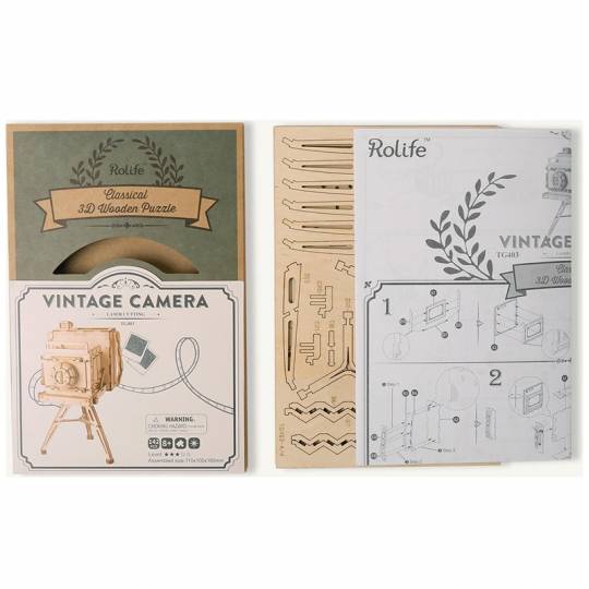 Appareil photo Vintage  - Puzzle 3D Mécanique en bois Rolife Rolife - 3