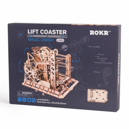 Ascenseur à manivelle - Puzzle 3D Mécanique en bois Rokr Rokr - 1