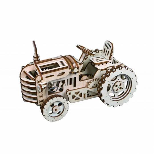 Tracteur du Limousin - Puzzle 3D Mécanique en bois Rokr Rokr - 1