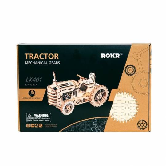 Tracteur du Limousin - Puzzle 3D Mécanique en bois Rokr Rokr - 2