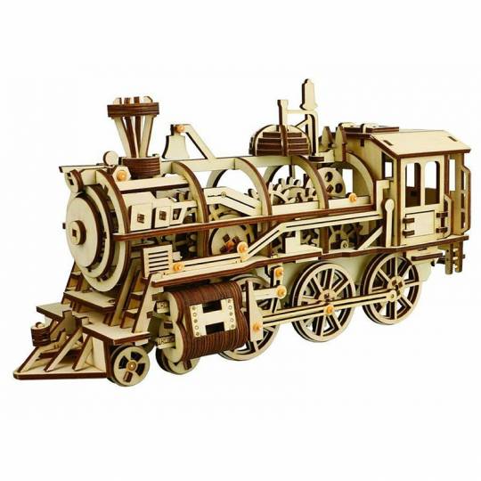 Locomotive à vapeur  - Puzzle 3D Mécanique en bois Rokr Rokr - 1