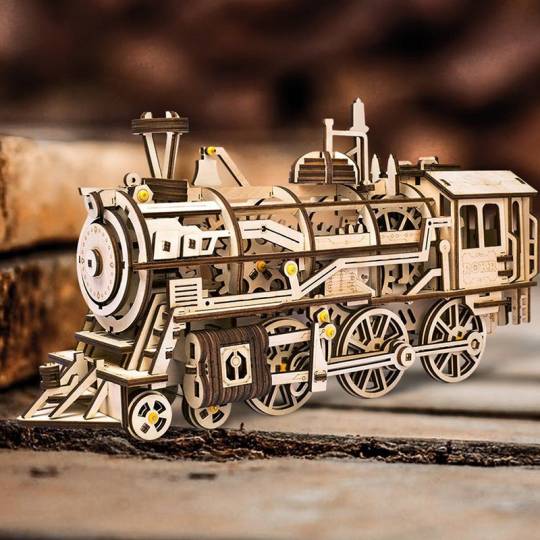 Locomotive à vapeur  - Puzzle 3D Mécanique en bois Rokr Rokr - 2