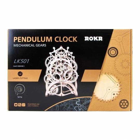 Horloge à Pendule - Puzzle 3D Mécanique en bois Rokr Rokr - 4