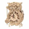 Horloge Hibou - Puzzle 3D Mécanique en bois Rokr Rokr - 1 Horloge Hibou - Puzzle 3D Mécanique en bois Rokr Rokr - 1