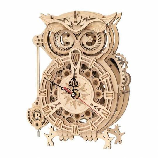 Horloge Hibou - Puzzle 3D Mécanique en bois Rokr Rokr - 1