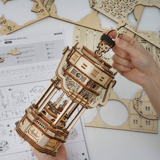 Lanterne Victorienne - Puzzle 3D Mécanique en bois Rokr- BCD JEUX