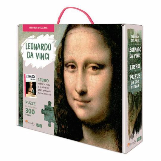 Coffret Léonard De Vinci : livre et puzzle 300 pcs Sassi - 1