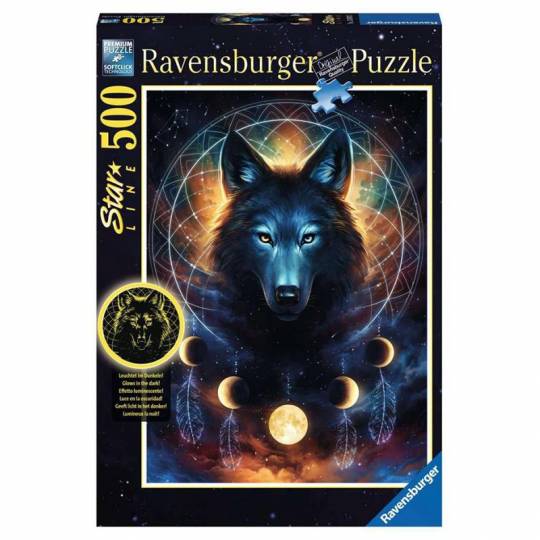 Puzzle Star Line 500 pcs : Loup lumineux Ravensburger - 1
