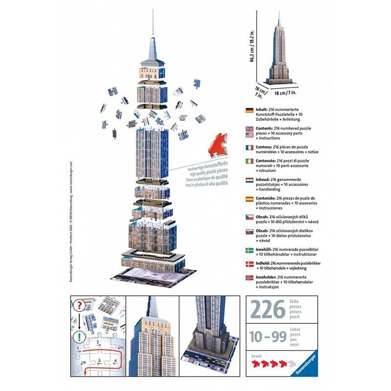 Puzzle 3D Empire State Building 226 pcs Ravensburger BCD Jeux