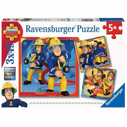 Puzzles 3x49 pcs : Notre héros Sam le pompier Ravensburger - 1