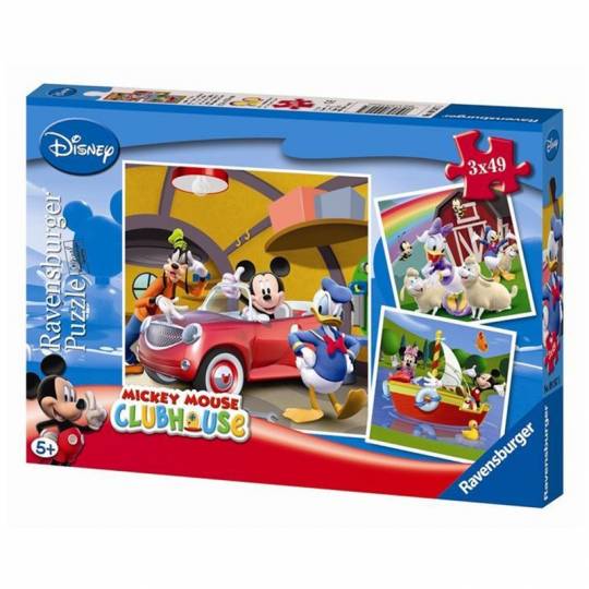 Puzzles 3x49 pcs : Tout le monde aime Mickey - Disney Ravensburger - 1