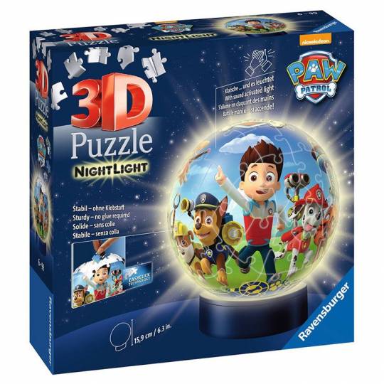 Puzzle 3D Ball 72 pcs illuminé - Pat'Patrouille Ravensburger - 1