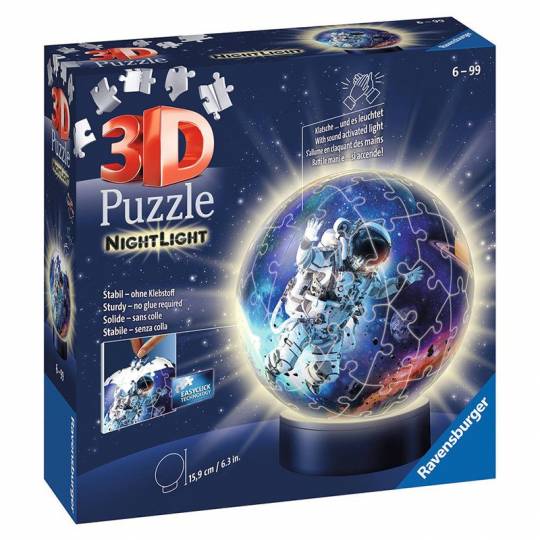 Puzzle 3D Ball 72 pcs illuminé - Les astronautes Ravensburger - 1