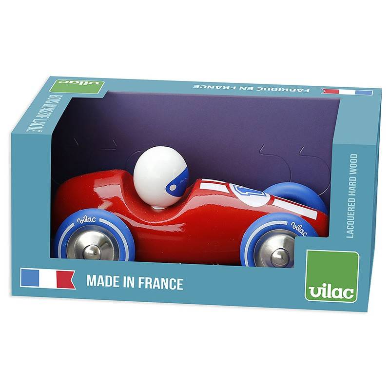 Petite voiture Grand prix vintage blanche - Vilac - Fabriqué en France