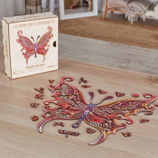 Le Papillon Illusionniste - Puzzle Créatif en bois M Creatif Puzzle - 4