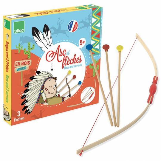 Arc démonté + 3 flèches en boîte cible - Vilac Vilac - 1
