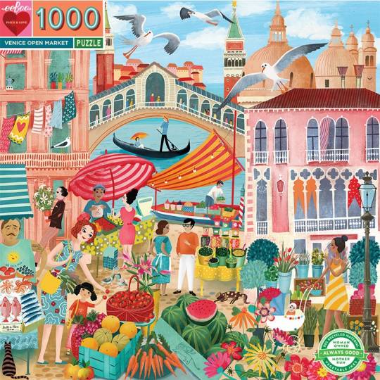 Puzzle Venice Open Market - 1000 pcs Eeboo - 2