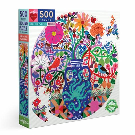 Puzzle Birds and Flowers - 500 pcs Eeboo - 1