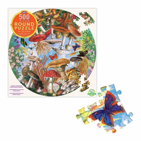 Puzzle Mushrooms and Butterflies - 500 pcs Eeboo - 1