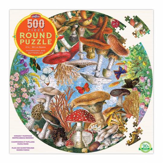 Puzzle Mushrooms and Butterflies - 500 pcs Eeboo - 2