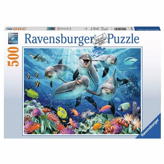 Puzzle 500 pcs : Dauphins sur le récif de corail Ravensburger - 1
