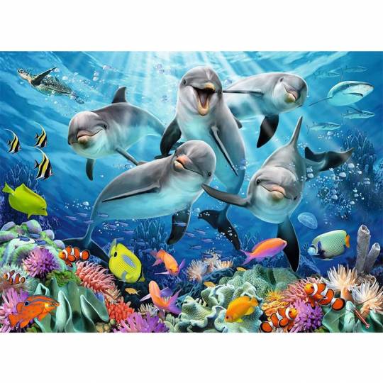 Puzzle 500 pcs : Dauphins sur le récif de corail Ravensburger - 2