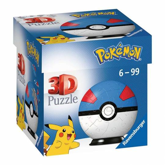 Puzzle 3D Super Ball bleu 54 pcs - Pokémon Ravensburger - 1