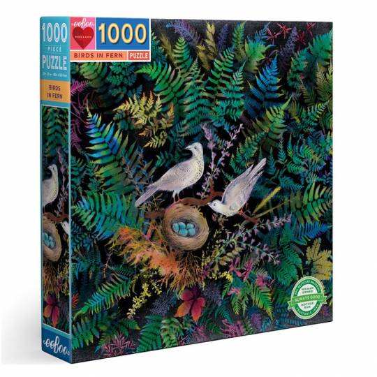 Puzzle Birds in Fern - 1000 pcs Eeboo - 1