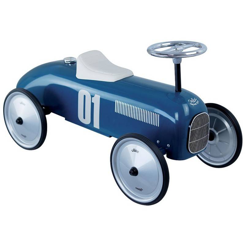 Porteur voiture vintage bleu pétrole - Vilac - BCD JEUX
