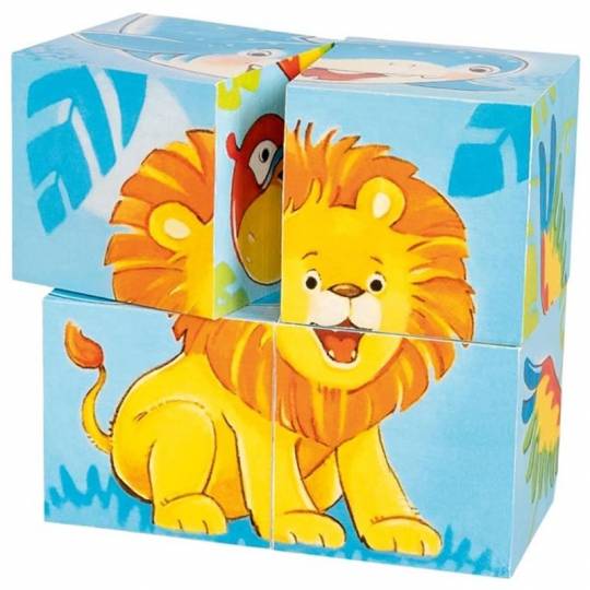 Puzzle de cubes - Animaux sauvages - 4 pcs Goki - 2