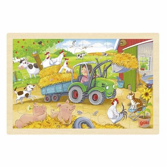 Puzzle Petit Tracteur 24 pcs - Goki Goki - 1