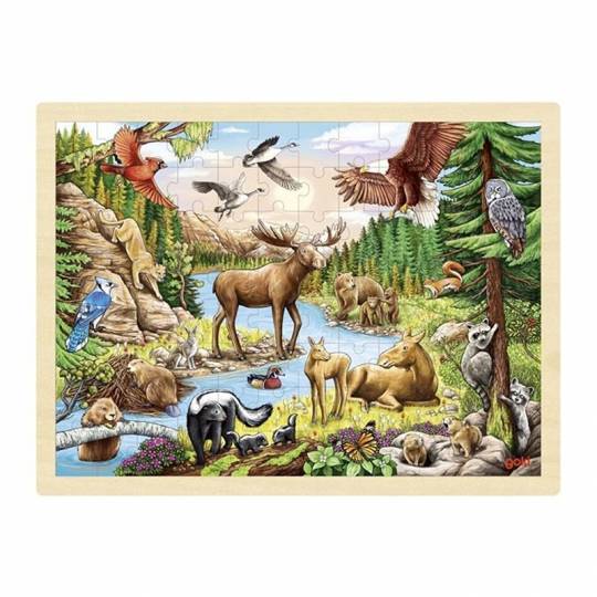 Puzzle Animaux d'Amérique du Nord - 96 pcs Goki - 1