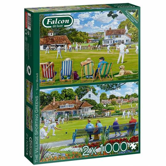 Puzzle Falcon - The Village Sporting Greens - 2 x 1000 pcs Jumbo Diset - 1