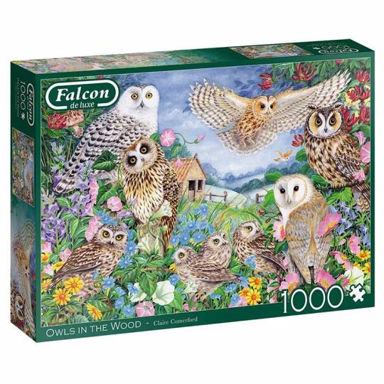 Puzzle Falcon - Owls In The Wood - 1000 pcs Jumbo Diset - 1
